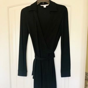 DVF Classic black wrap dress